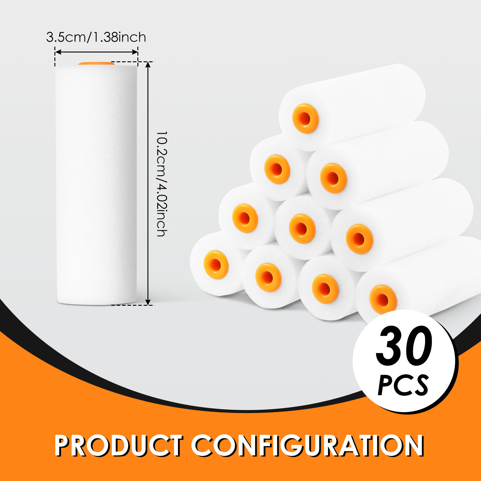 30Pcs Foam Cupboard Paint Roll - Foam Roller High Density avis et prix