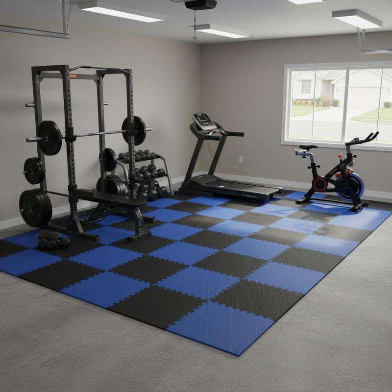 0.56 Inch Thick Interlocking E - Home Gym Rubber Flooring avis et prix