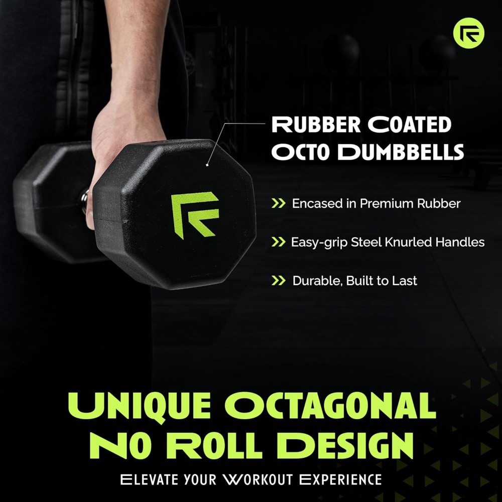 Rubber Coated Dumbbells - No R - Home Gym Usa avis et prix