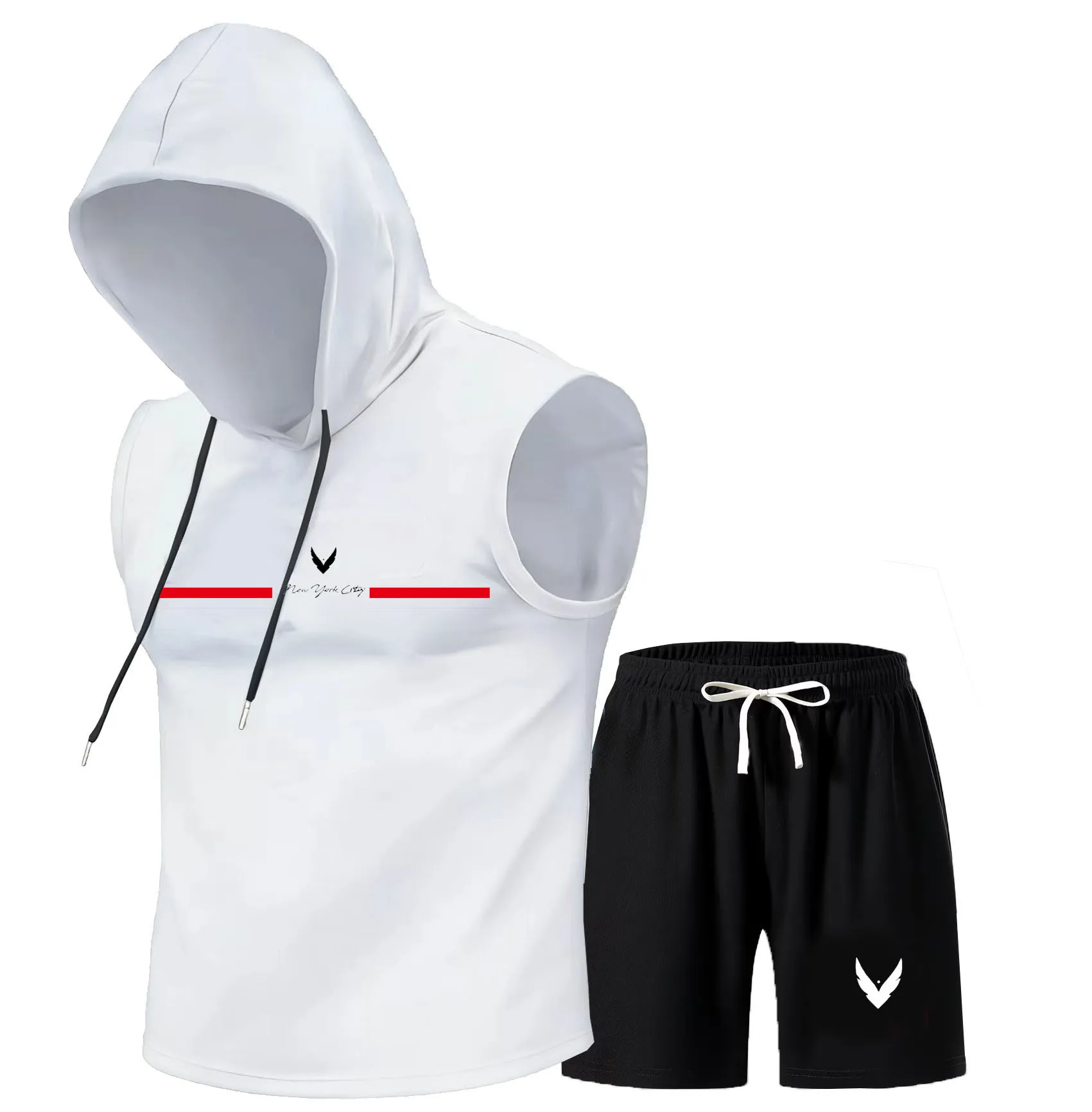 Men's hooded vest set sleevele - Home Gym Usa avis et prix