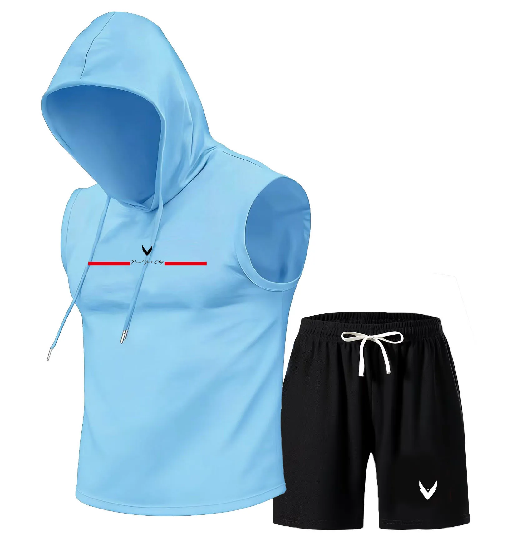 Men's hooded vest set sleevele - Home Gym Usa avis et prix